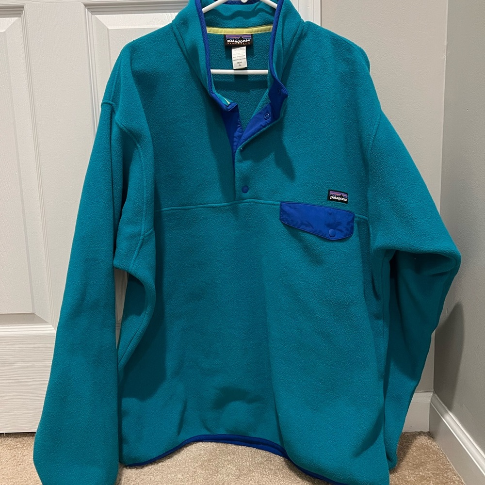 Men’s XL Patagonia Teal Lightweight Synchilla Snap-T Fleece Pullover